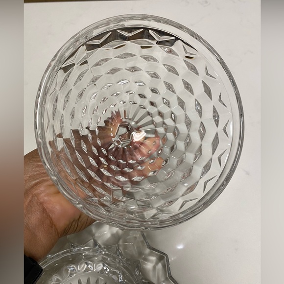 Vintage Cube/Cubist Fostoria American Clear Glass Round Dome Covered Butter Dish - Picture 9 of 13